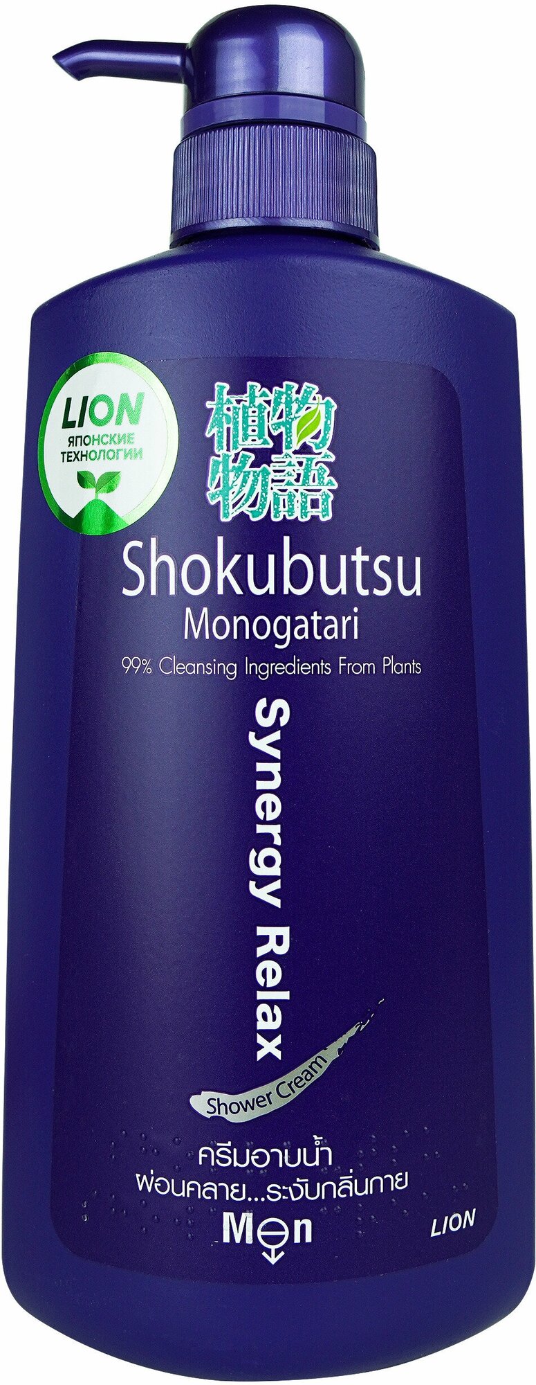 Shokubutsu крем-гель для душа расслабляющий мужской с экстрактом водорослей, 500 мл