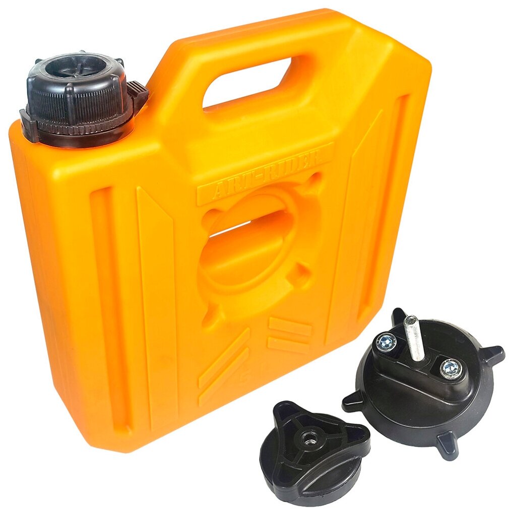 Канистра экспедиционная плоская для ГСМ ART-RIDER 5 литров оранжевая с креплением - фотография № 1