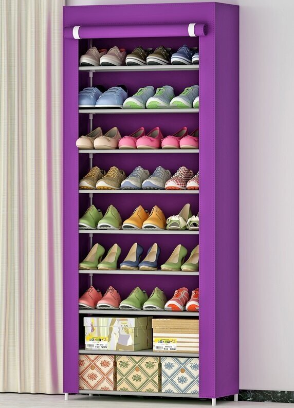 Обувница GEEK LIFE, тканевый шкаф для обуви, стеллаж для обуви, фиолетовый