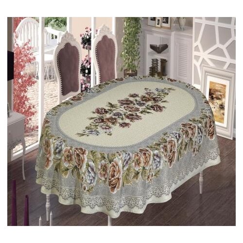 фото Скатерть do & co flovers lux 10112 160х220 см бежевый