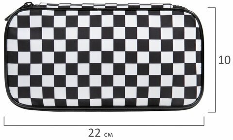 Пенал-органайзер BRAUBERG, 1 отделение, полиэстер, 22x11,5x6 см, "Black and white", 271572