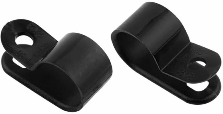 REXANT Кабельная скоба под винт 12 мм, черная, упаковка 50 шт. 07-4412-1