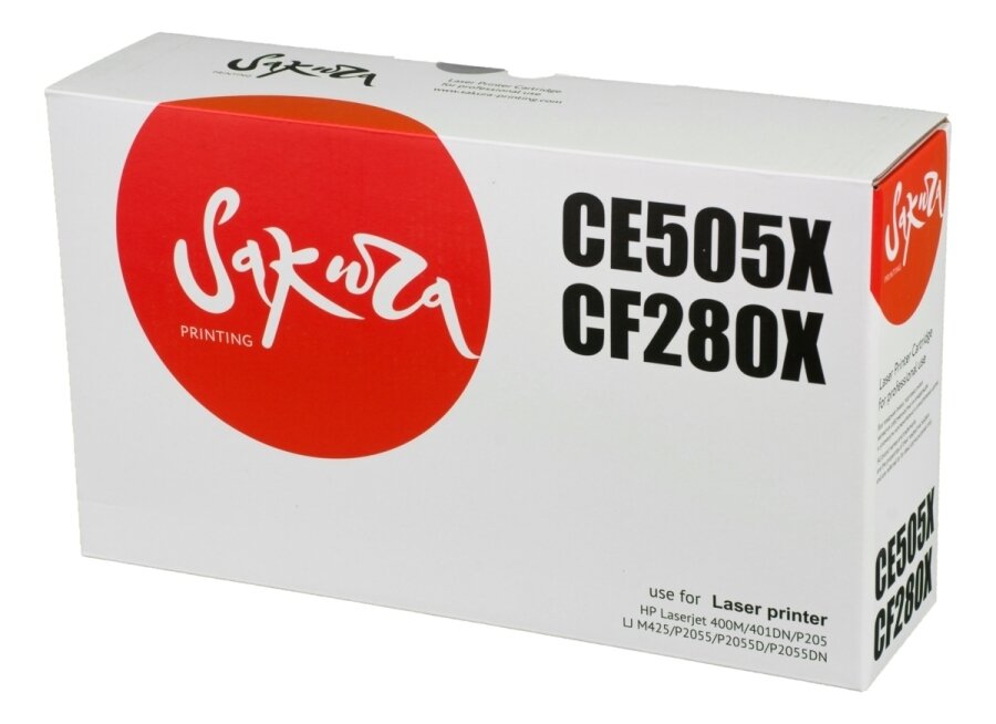 2 шт. Картридж лазерный Sakura 80X / CF280X / 05X / CE505X Увеличенной емкости черный 6900 стр. для HP (SACE505X/CF280X)