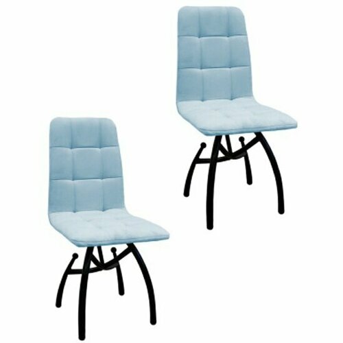 Комплект стульев M-group леон Шарики чёрный, голубой (2 шт)