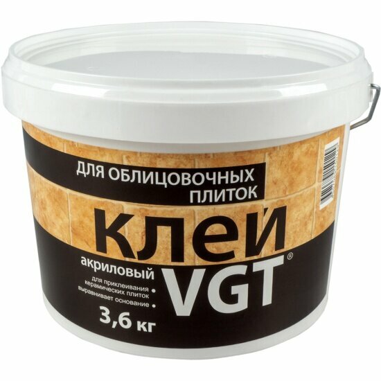 Клей для облицовочных плиток Vgt (ВГТ), акриловый, 3,6 кг