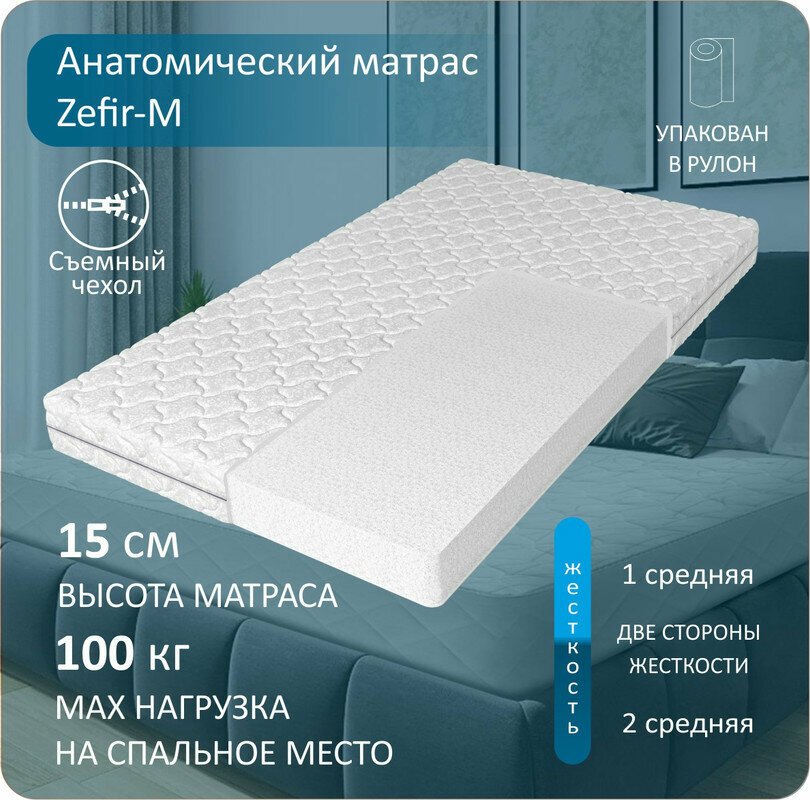 Анатомический матрас Anriz беспружинный Zefir M, 80х200