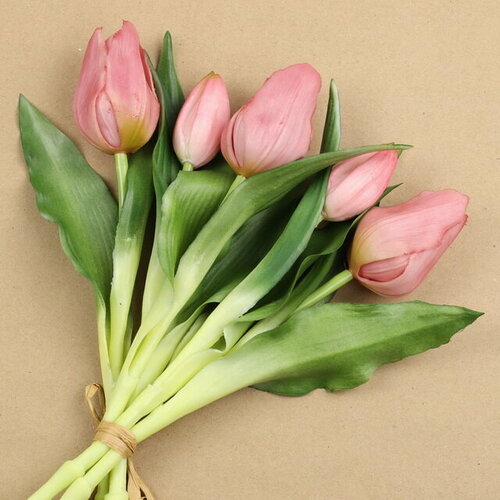 EDG Силиконовые цветы Тюльпаны Piccola Ragazza 5 шт, 28 см бледно-розовые 216003,62