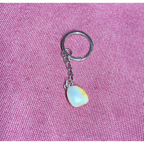 Брелок с халцедоном 1.0, коричневый, бежевый