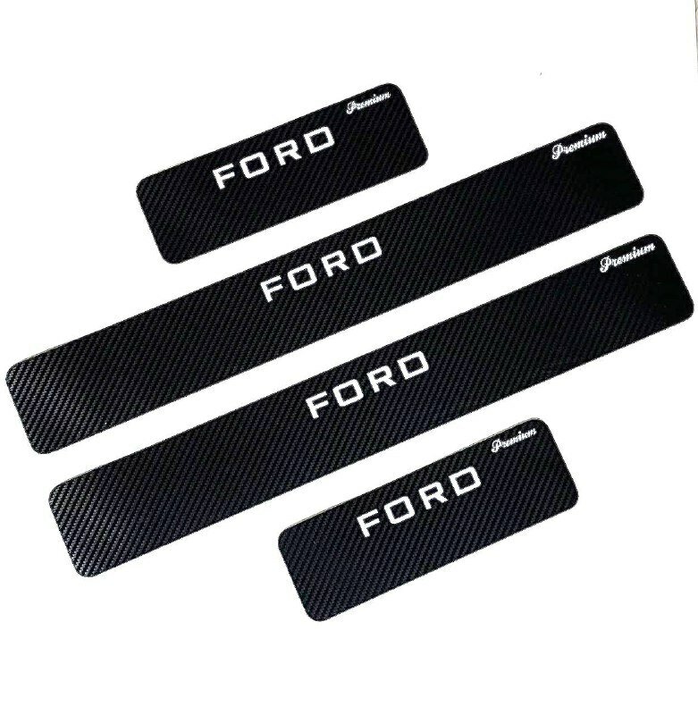 Защитные наклейки на пороги / защитные накладки на пороги FORD FOCUS 2 (черный цвет)