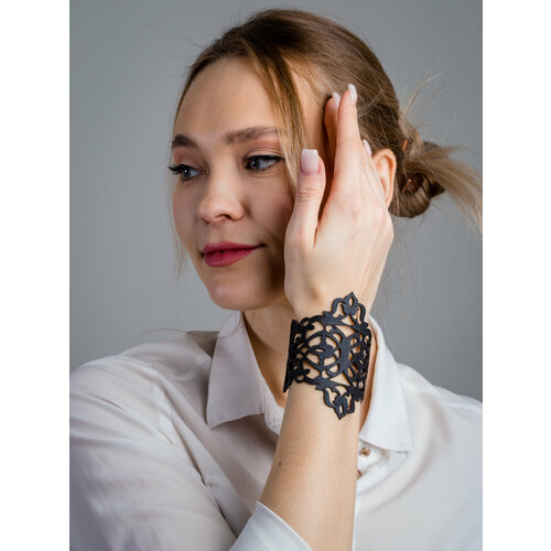 Браслет, 1 шт., размер 17 см, размер one size, черный