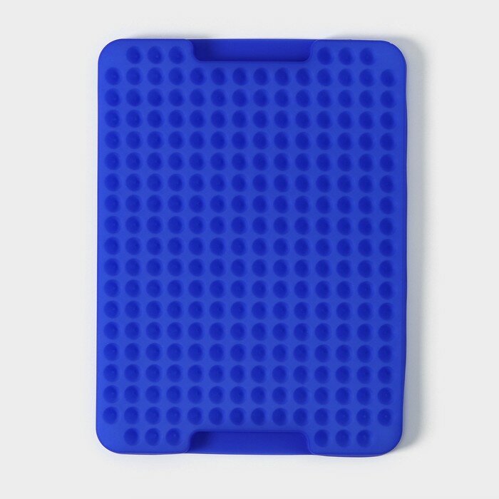 Силиконовый коврик-антижир 28×21 см, цвет синий