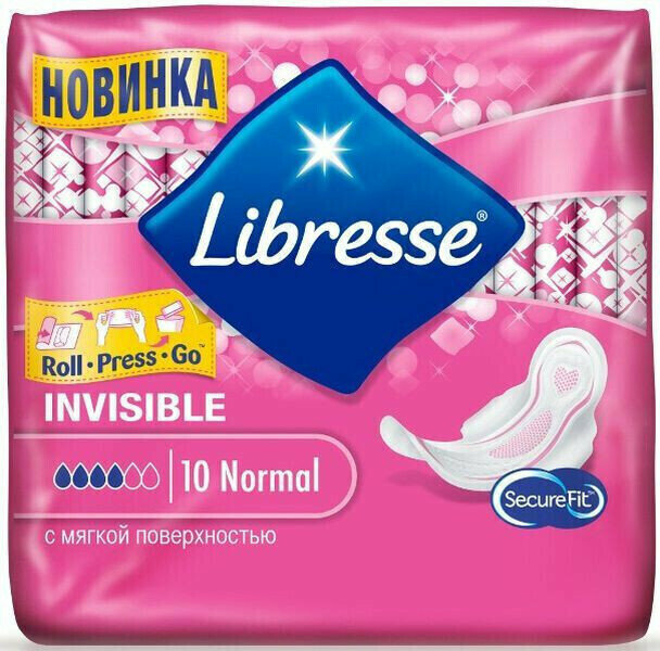 Libresse Прокладки Invisible Normal, 10шт, 3 упаковки