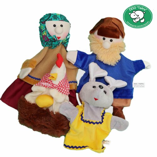 Набор мягких игрушек на руку Тайга для домашнего кукольного театра по сказке Курочка Ряба, 4 куклы-перчатки набор мягких игрушек на руку тайга для домашнего кукольного по сказке золотой ключик