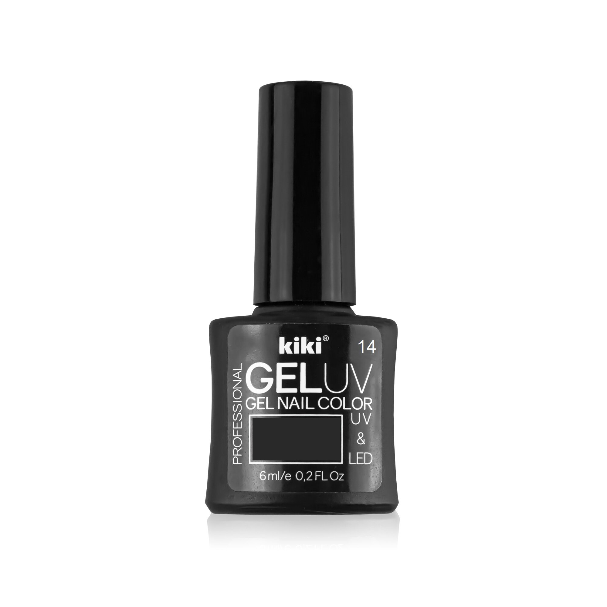 Гель-лак для ногтей KIKI оттенок 14 GEL UV&LED, черный, 6 мл