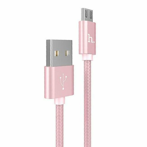 Плетеный кабель Micro USB Hoco X2 Cable Rapid Charging, розовый кабель usb micro usb hoco x1 rapid для htc samsung 200 см белый