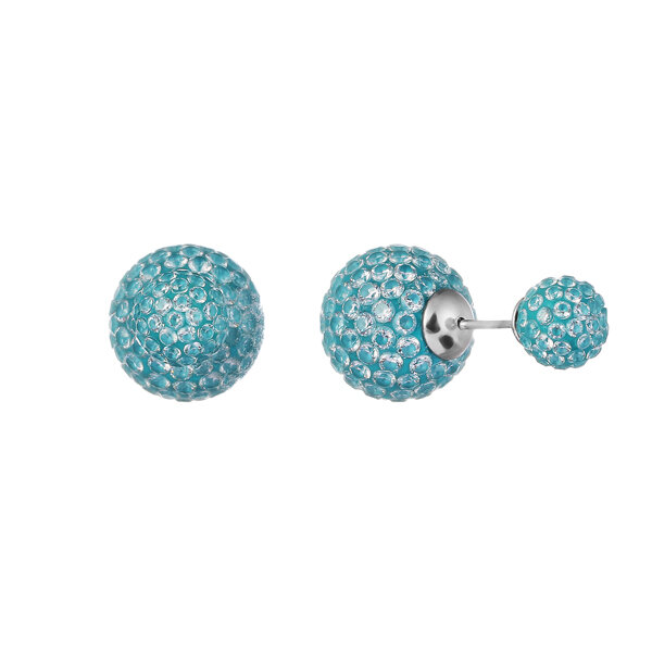 Серьги пусеты, серебро, 925 проба, фианит