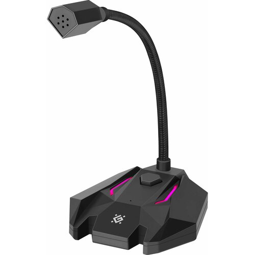 Игровой стрим микрофон DEFENDER Tone GMC 100 USB, LED, провод 1.5 м
