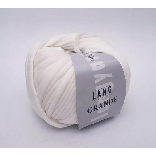 Пряжа Grande Lang Yarns(Гранде), цвет 01 молочный, 50гр/62м, 100% хлопок, 1 моток
