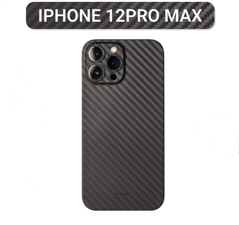 Ультратонкий чехол для iPhone 12 Pro Max KZDOO (K-DOO) Air Carbon , чёрный супертонкий чехол для Айфон 12 про Макс