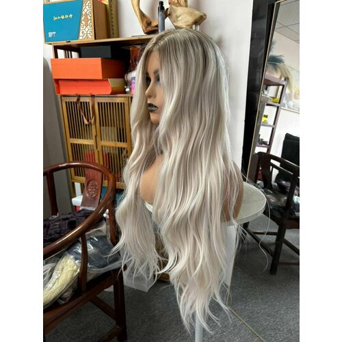 Парик Smilco, женский, каскад, термостойкий, светло-платиновый, 54-60см