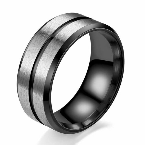 Кольцо помолвочное TASYAS, размер 20, серебряный, черный