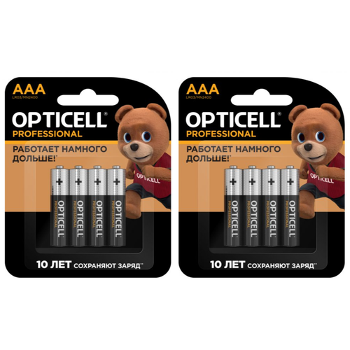 Батарейки Opticell Professional AAA, 4 шт, 2 уп.