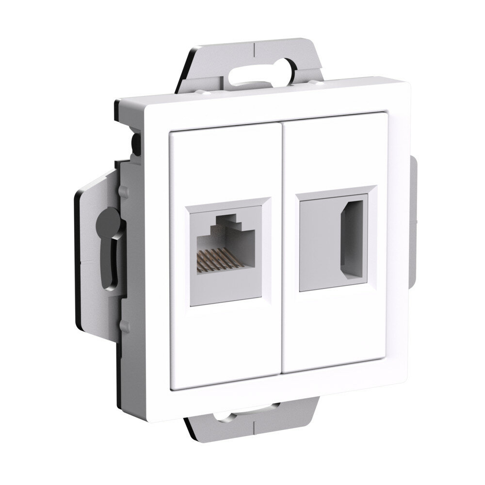 Розетка Systeme Electric двойная HDMI+RJ45, кат.5Е, механизм - фото №2