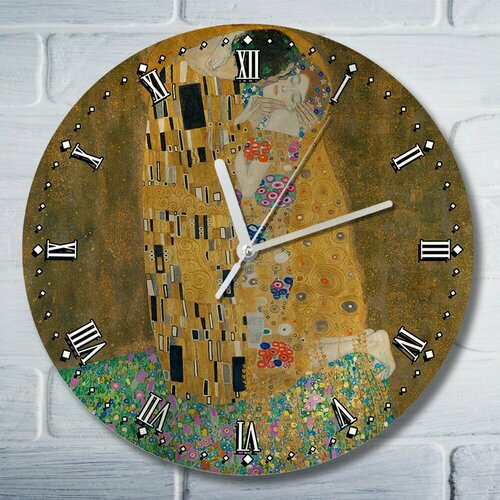 Настенные часы УФ Gustav Klimt Густав Климт поцелуй влюбленные картины искусство репродукция - 9178 2890₽