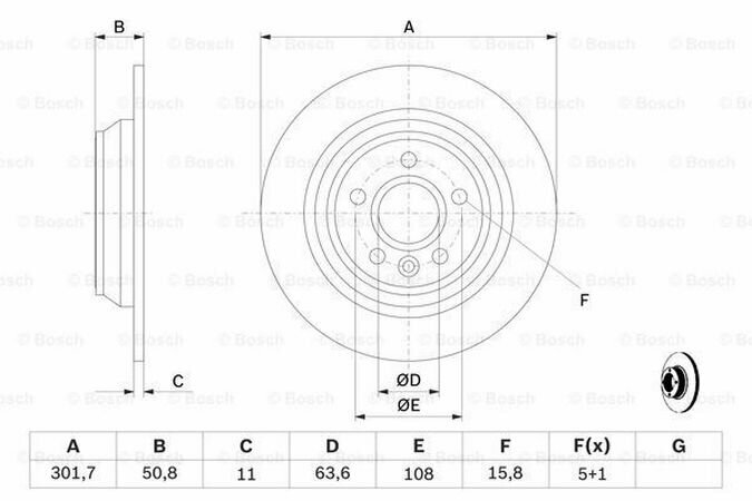 Диск тормозной задний FORD Mondeo IV/Galaxy II/S-Max/Kuga 08- BOSCH 0 986 479 254