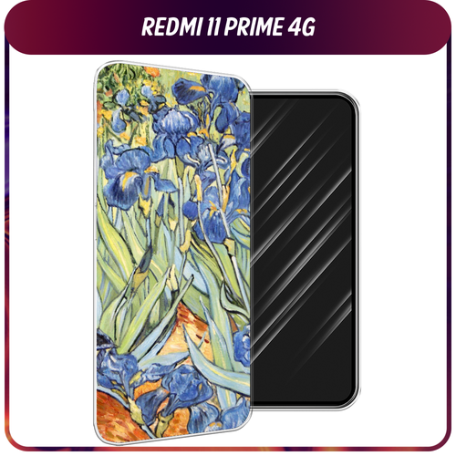 Силиконовый чехол на Xiaomi Redmi 11 Prime 4G / Сяоми Редми Прайм 11 4G Ирисы Ван Гог силиконовый чехол на xiaomi redmi 11 prime 4g сяоми редми прайм 11 4g полет вокруг луны прозрачный