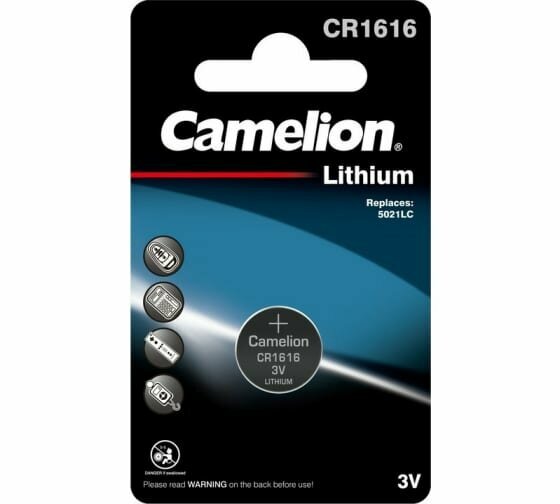 Элемент питания диск. CR1616 BL-1 (литиевая,3V) 1шт на бл. Camelion