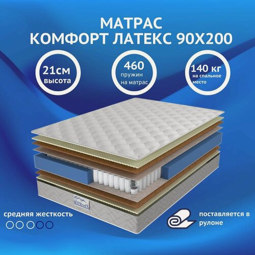 Изображение товара Матрас MATRATEX "комфорт латекс" 90 x 200 x 21,5 см, ортопедический, двусторонний