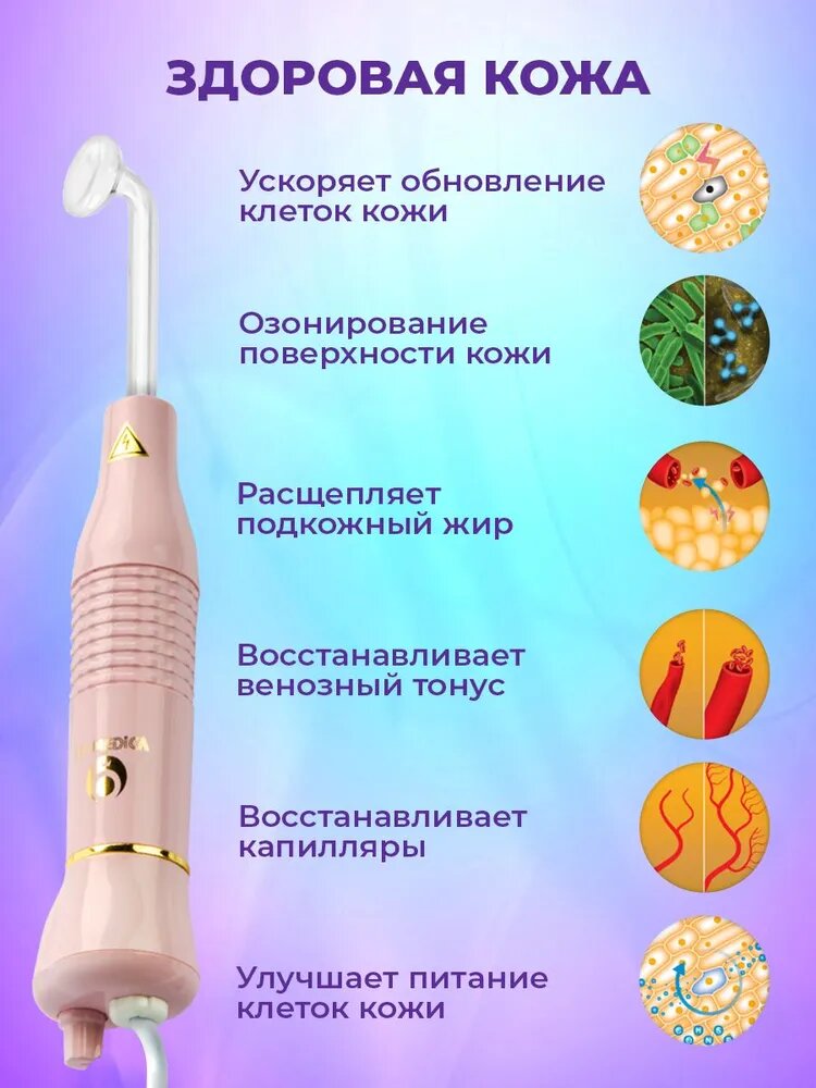 Импульсный Массажер US MEDICA "Дарсонваль", антивозрастной, для лица, тела, волос — фото 1