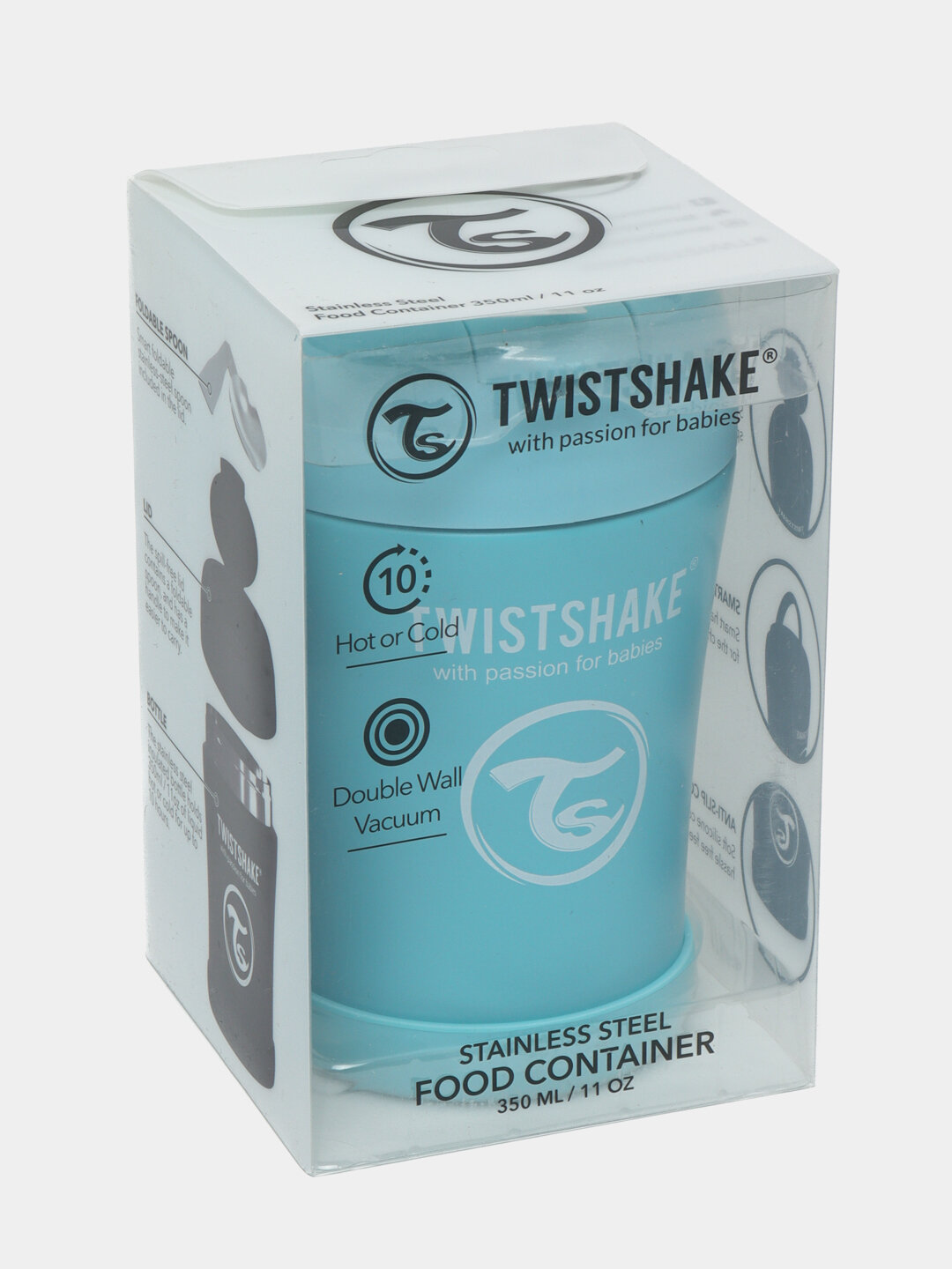 Термоустойчивый контейнер для детского питания Twistshake, нержавеющая сталь, 350 мл — фото 1