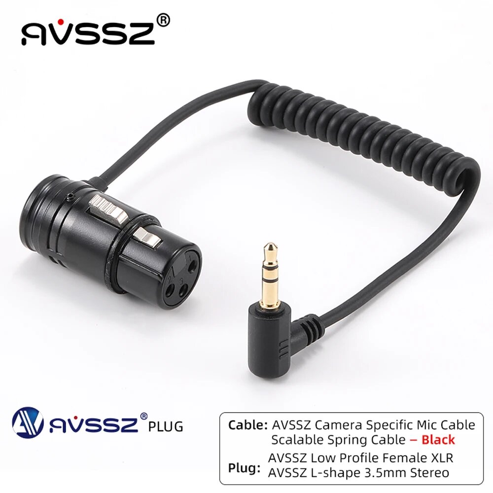 AVSSZ Аудиокабель 3,5 мм на XLR Черный, L-3.5-XLR Female-0, 18cm - 48 cm