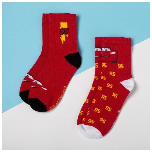 Носки Kaftan 2 пары, размер 18-20, красный, мультиколор носки kaftan 2 пары размер 18 20 красный