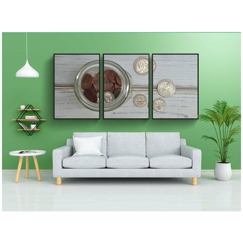 фото Набор модулных постеров для интерьера "банка, валюта, изменения" 60x90 см. в тубусе, без рамки lotsprints