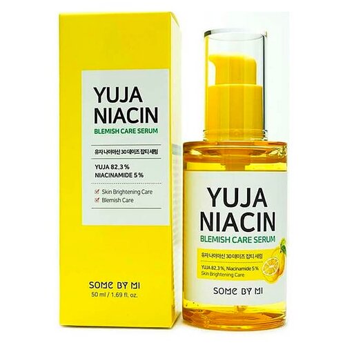 Осветляющая выравнивающая тон сыворотка Somebymi Yuja Niacin Blemish Care Serum, 50мл