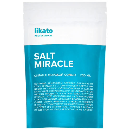 Регенерирующий скраб с морской солью с хитозаном и витамином Е от целлюлита Likato Professional 250мл