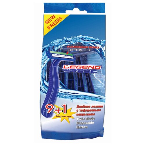 акс.д/бр._legend steel_ст.одн.с 2-мя лезв.10шт+2шт в под. 977002