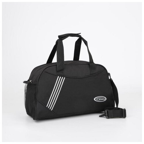 фото Сумка спортивная, отдел на молнии, наружный карман, длинный ремень, цвет чёрный без бренда