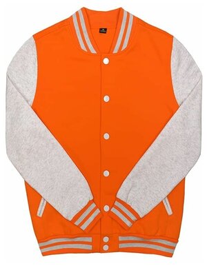 Куртка бомбер / Street Soul / Varsity Classic Jacket V 2 / оранжевый с светло-серыми рукавами
