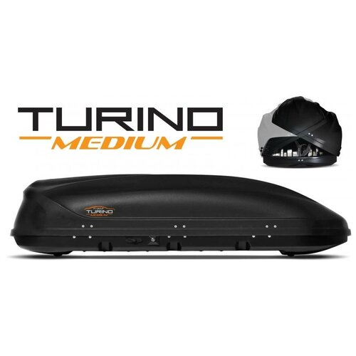 Автобокс на крышу Черный Turino Medium (460 л) Аэродинамический с двусторонним открыванием (Арт.2533)