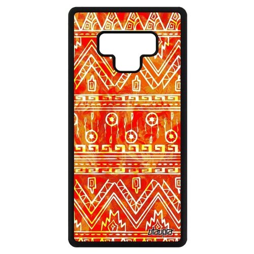 фото Красивый чехол на телефон // samsung galaxy note 9 // "ацтекские мотивы" геометрический орнамент, utaupia, оранжевый