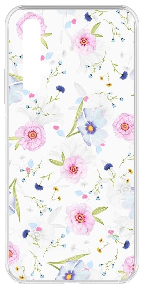 Чехол-накладка Krutoff Clear Case Женский день - Цветочный паттерн 3 для Honor 20