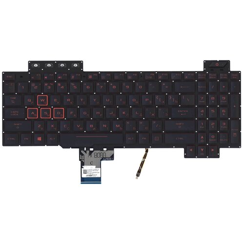 Клавиатура для ноутбука Asus Gaming FX504 черная с красной подсветкой 3613₽