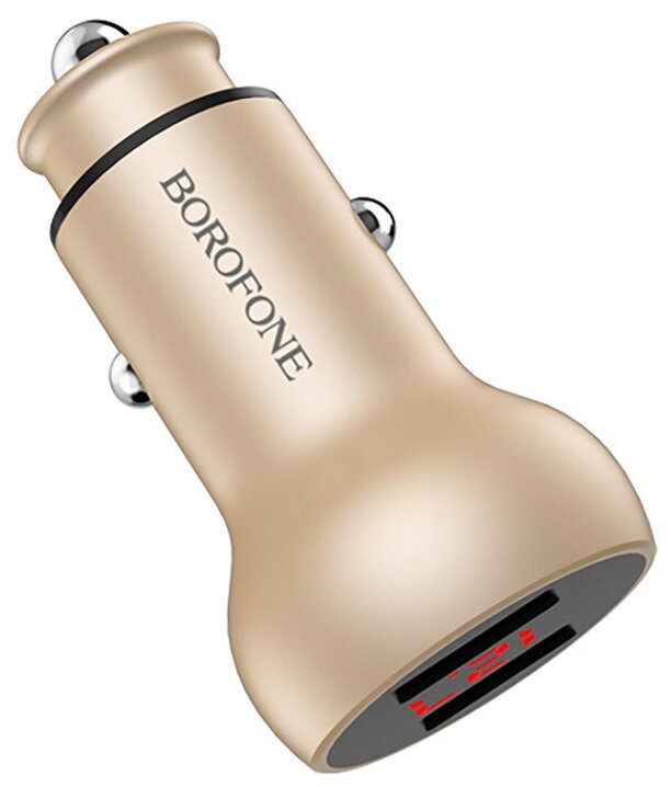 Автомобильное зарядное устройство 2xUSB Borofone BZ9A Wise route - Золотистое