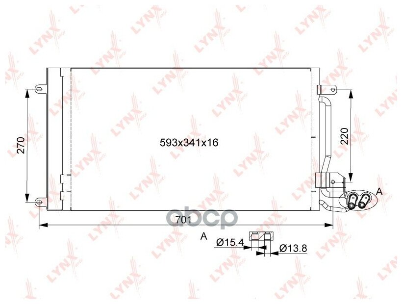 Радиатор кондиционера с осушителем lynxauto арт. rc0095 - LYNXauto арт. 959abba70ffdf6bf3f51