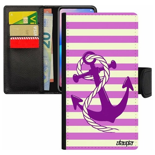 фото Чехол-книжка для телефона iphone 8, "якорь" моряк шхуна utaupia