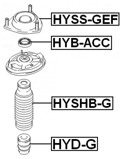 Пыльник переднего амортизатора Febest HYSHB-G